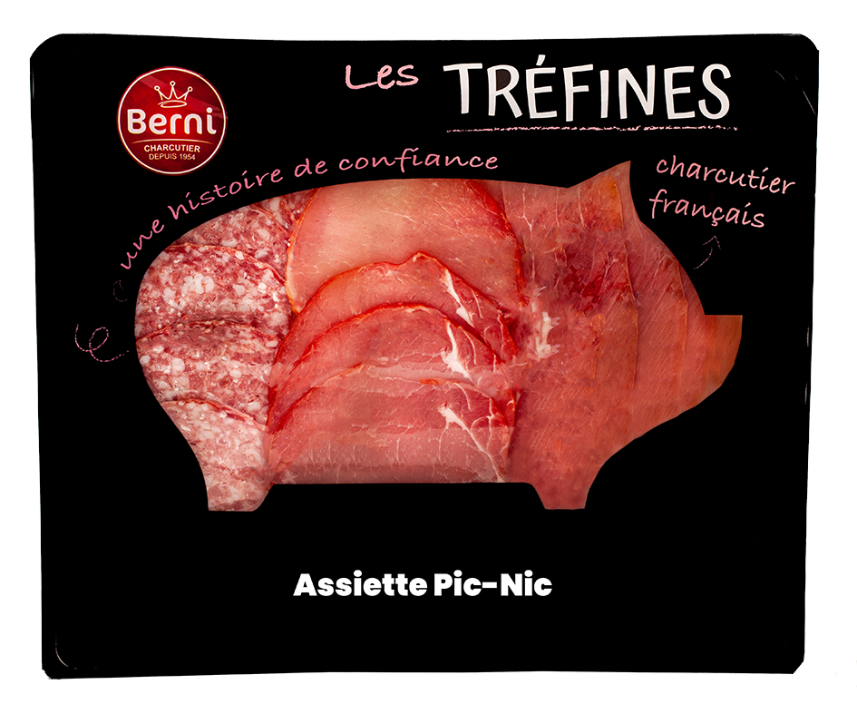 packshot d'un plateau de charcuterie pic nic de Berni