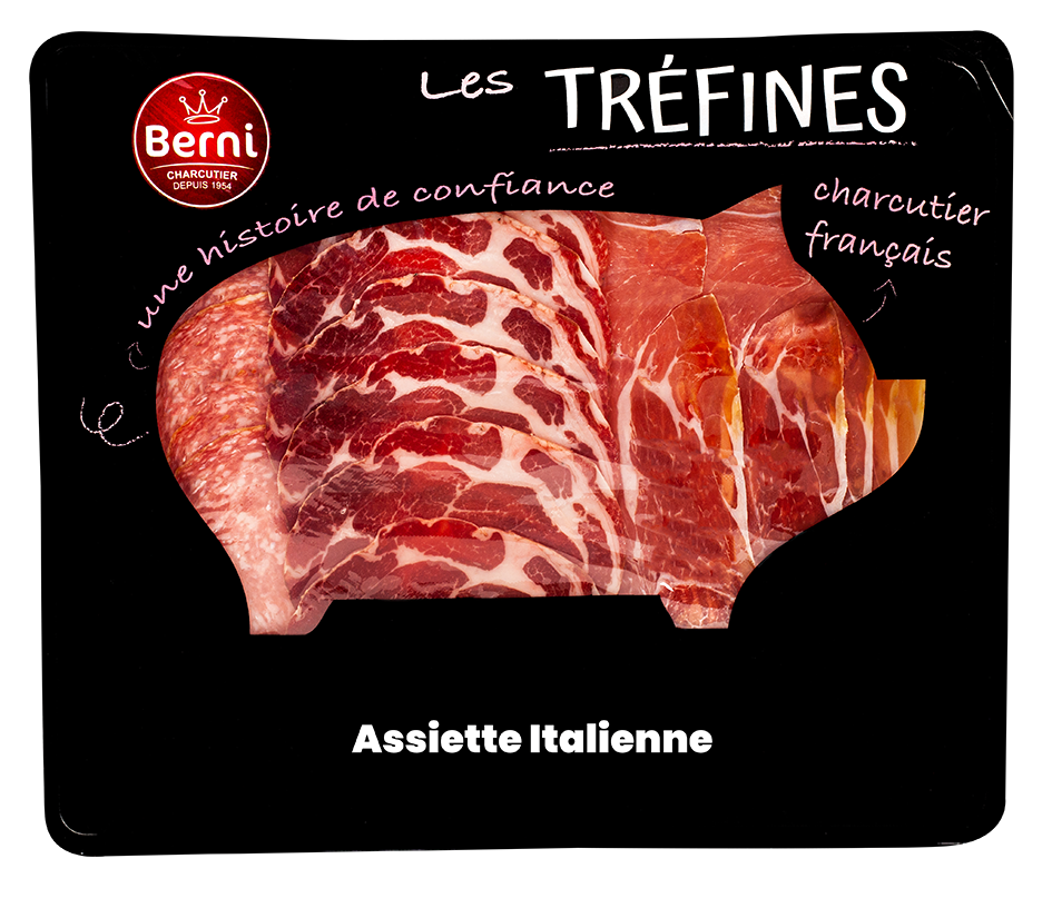 packshot d'un plateau de charcuterie italienne de Berni