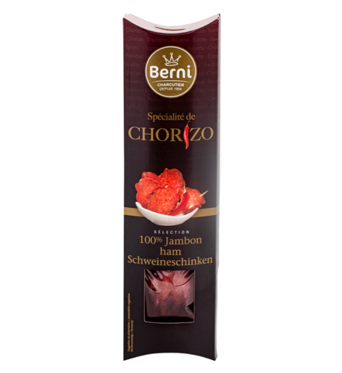 packshot du chorizo 100% jambon de chez Berni