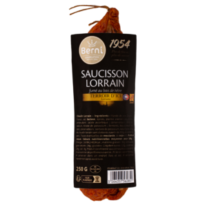 packshot saucisson lorrain berni