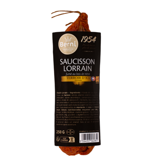 packshot saucisson lorrain berni