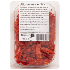 packshot Allumettes de chorizo berni gamme le frais emballé