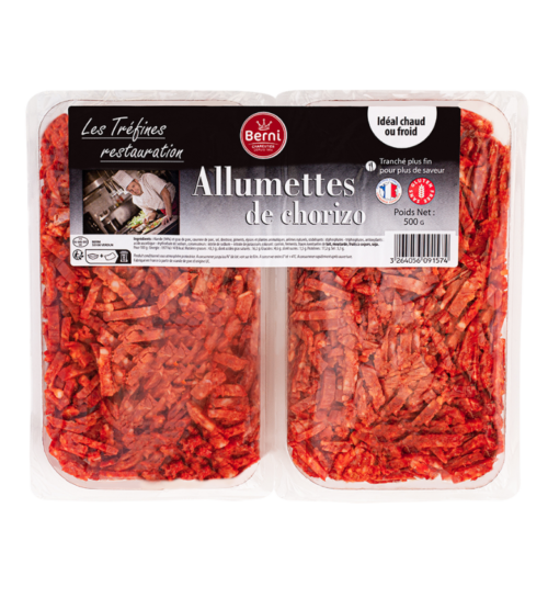 packshot Allumettes de chorizo Berni gamme tréfines restauration