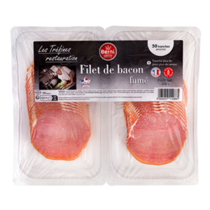 packshot Filet de bacon fumé berni restauration