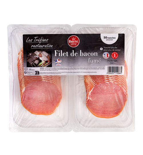 packshot Filet de bacon fumé berni restauration