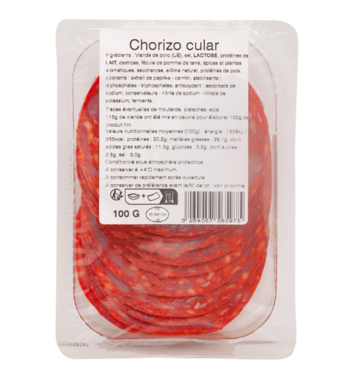 Packshot chorizo cular le frais emballé berni