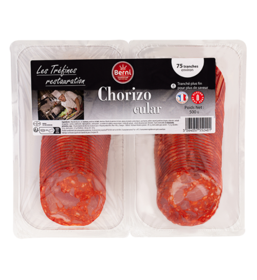 Packshot chorizo cular gamme tréfines restauration Berni