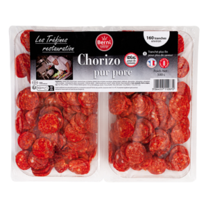 packshot Chorizo tranché Berni de la gamme tréfines restauration