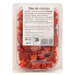 packshot Dés de chorizo berni gamme le frais emballé