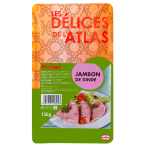 packshot Jambon de dinde halal tranché berni