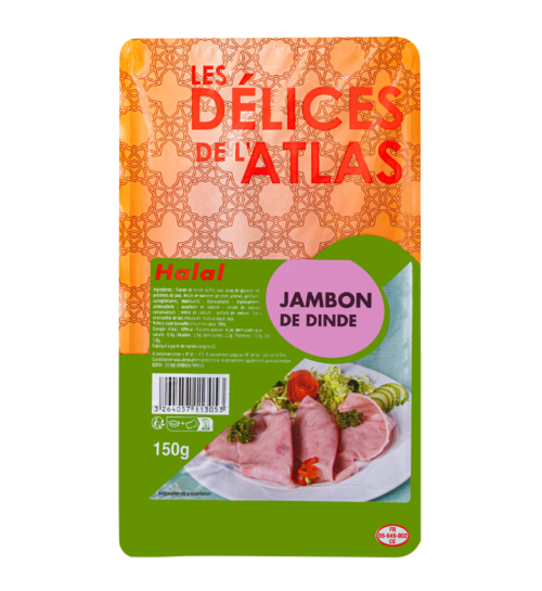 packshot Jambon de dinde halal tranché berni