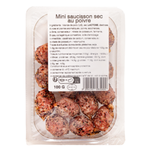 packshot Mini saucissons secs au poivre berni gamme frais emballé