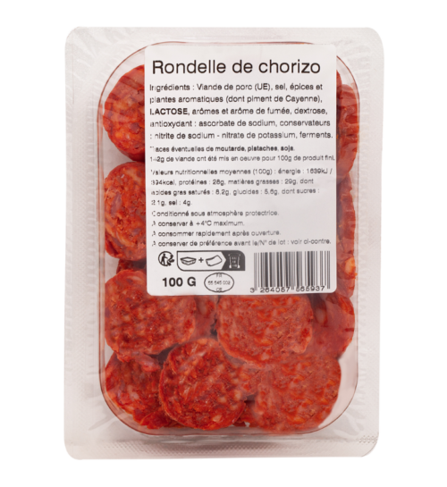 packshot Rondelles de chorizo berni gamme frais emballé