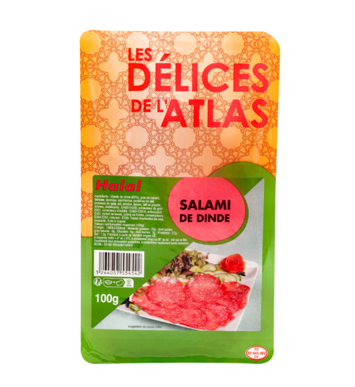 packshot Salami de dinde halal tranché berni