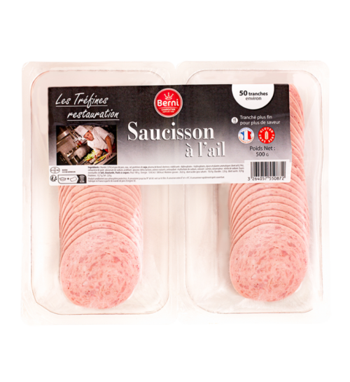 packshot Saucisson cuit à l’ail berni restauration