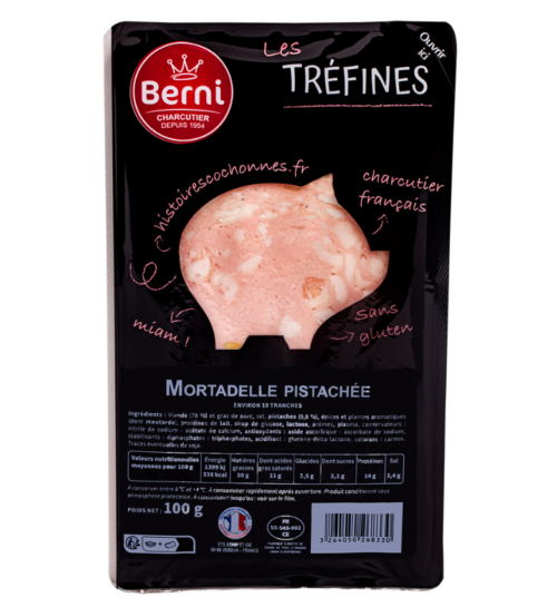 packshot mortadelle pistachée Berni gamme tréfines