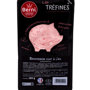 packshot Saucisson cuit à l’ail Berni gamme tréfines