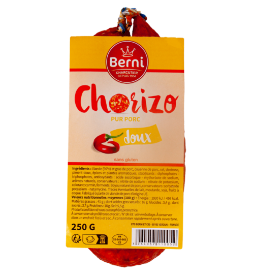 Packshot chorizo doux berni